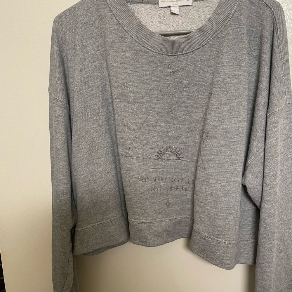 Spiritual Gangster Light Gray Cropped Sweatshirt